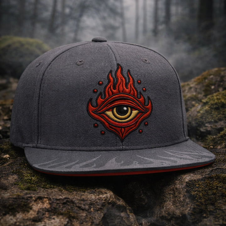Flaming Eye Snapback Cap