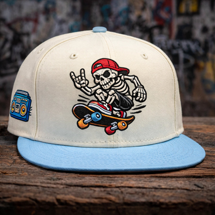 Skate Skeleton Snapback Cap